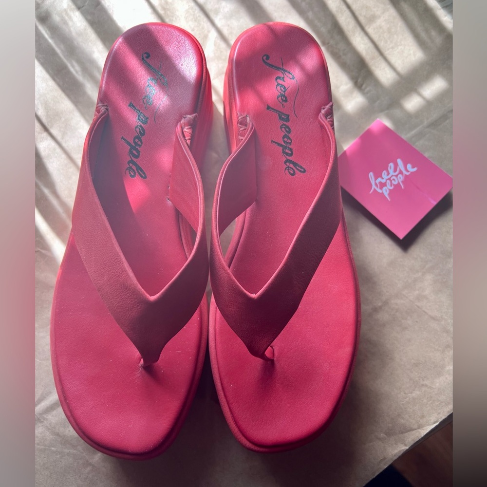 Free People Red Sandals Vibrant Thong Style